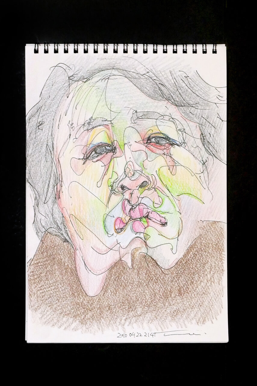 Contemporary artist SHINTAKU Tomoni's 2010/4/22 Self-portrait or pencil drawing