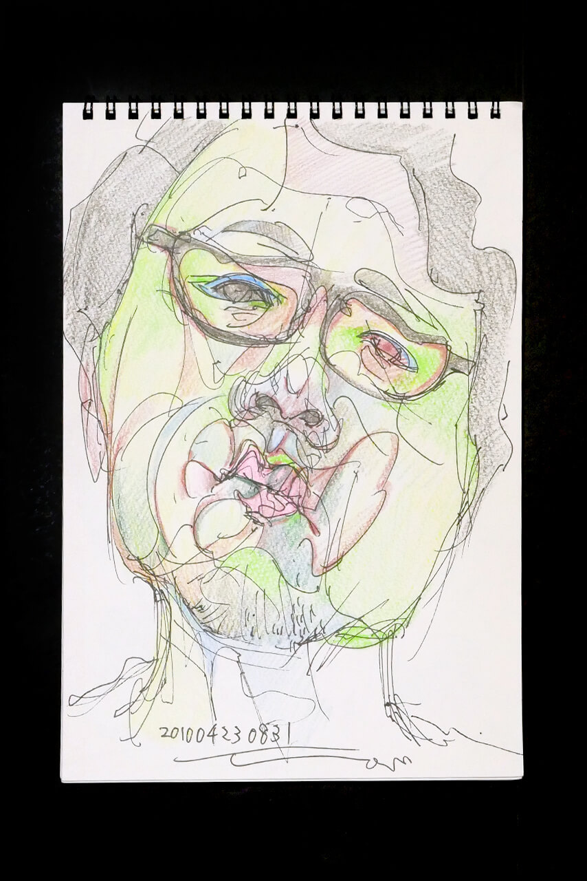 Contemporary artist SHINTAKU Tomoni's 2010/4/23 Self-portrait or pencil drawing
