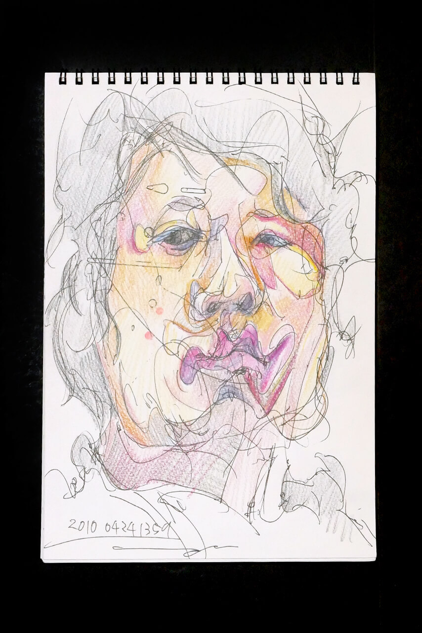Contemporary artist SHINTAKU Tomoni's 2010/4/24 Self-portrait or pencil drawing