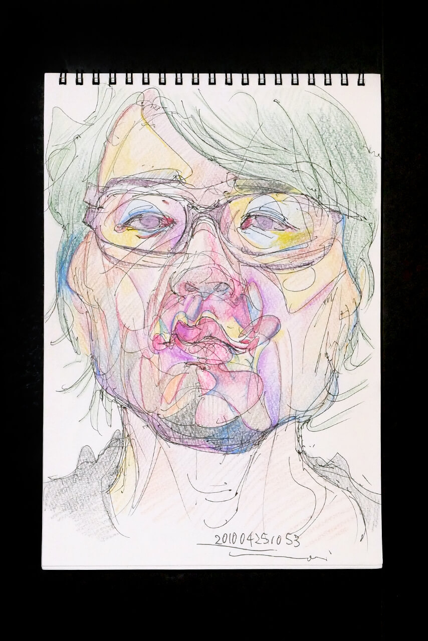 Contemporary artist SHINTAKU Tomoni's 2010/4/25 Self-portrait or pencil drawing