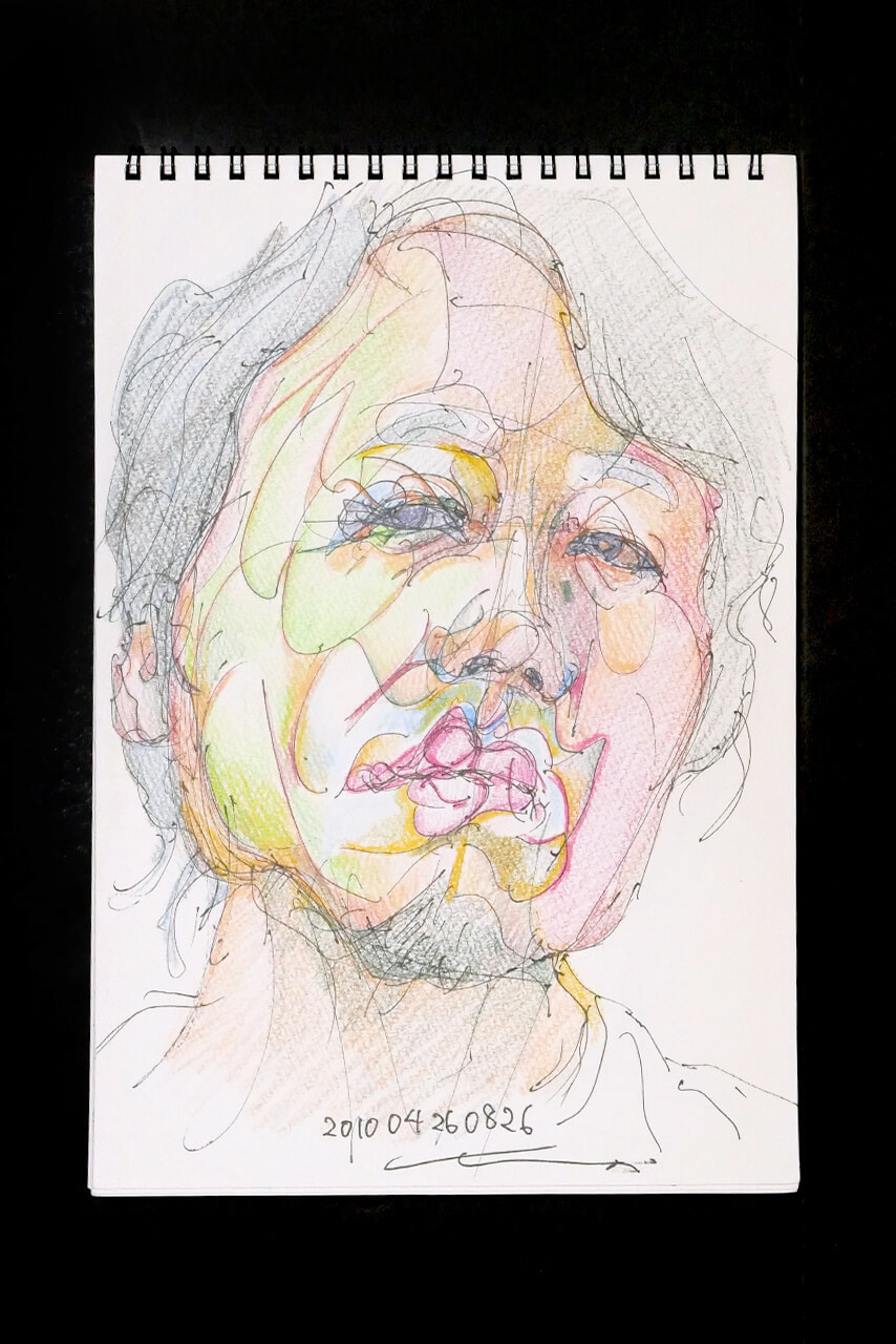 Contemporary artist SHINTAKU Tomoni's 2010/4/26 Self-portrait or pencil drawing