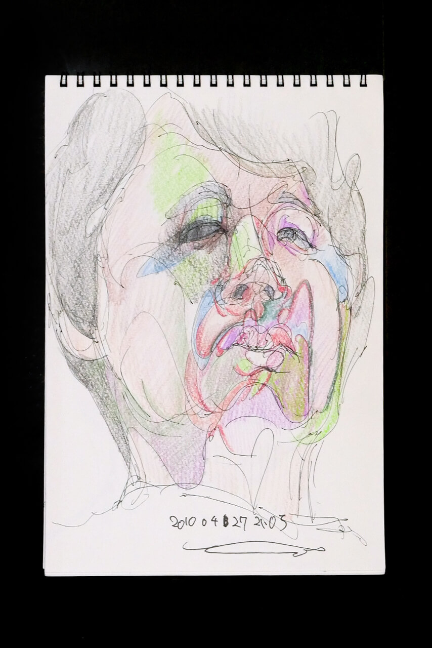 Contemporary artist SHINTAKU Tomoni's 2010/4/27 Self-portrait or pencil drawing