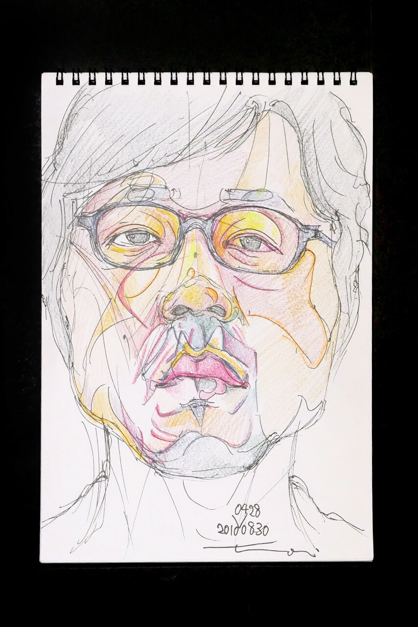 Contemporary artist SHINTAKU Tomoni's 2010/4/28 Self-portrait or pencil drawing