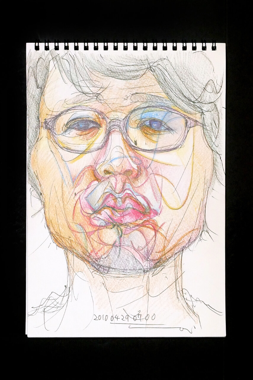Contemporary artist SHINTAKU Tomoni's 2010/4/29 Self-portrait or pencil drawing