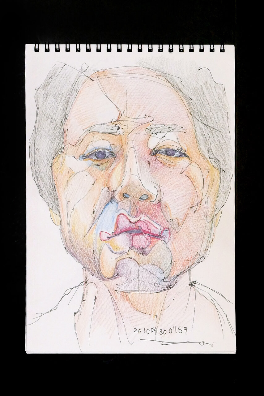 Contemporary artist SHINTAKU Tomoni's 2010/4/30 Self-portrait or pencil drawing