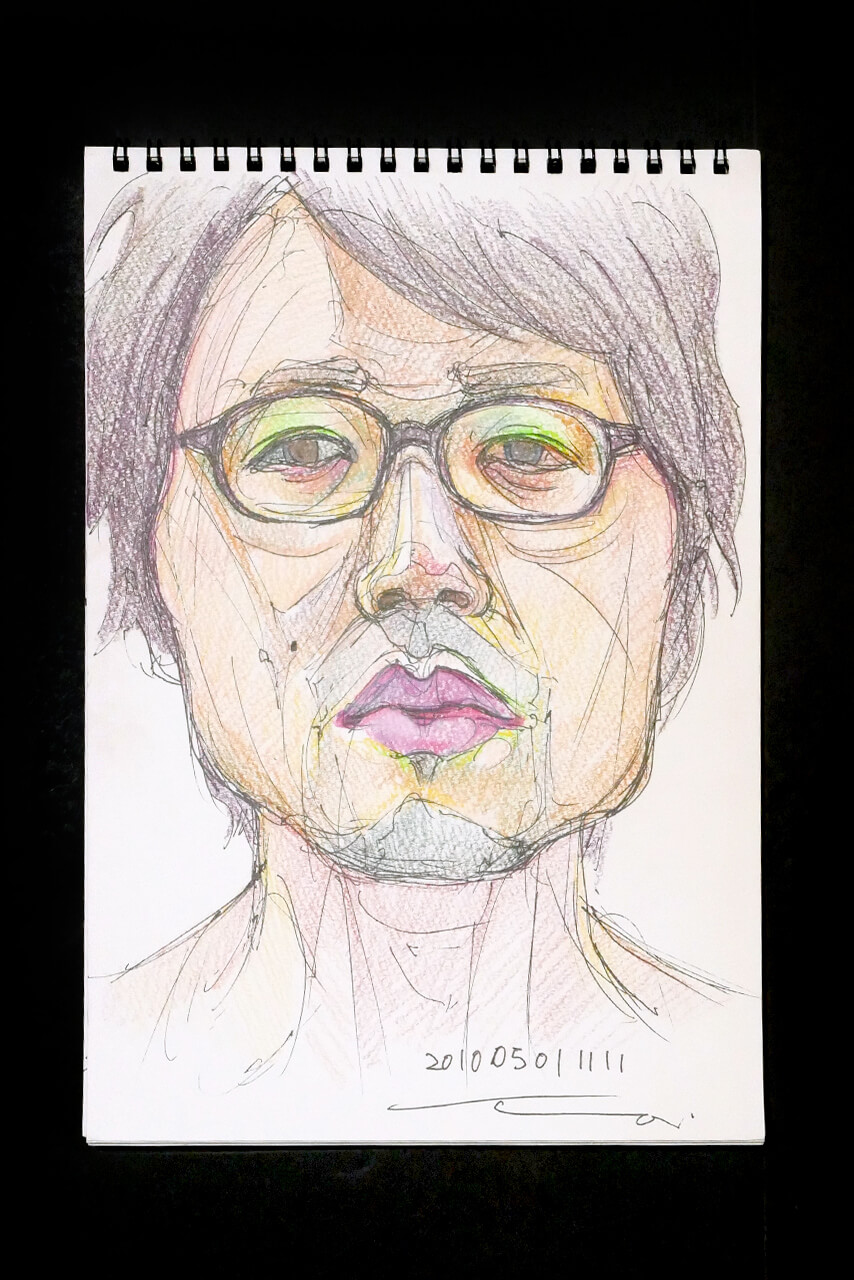 Contemporary artist SHINTAKU Tomoni's 2010/5/1 Self-portrait or pencil drawing