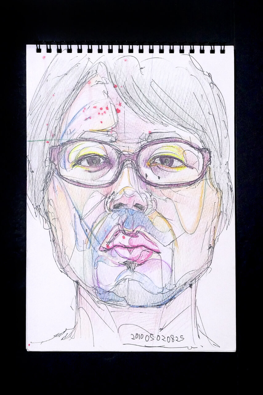 Contemporary artist SHINTAKU Tomoni's 2010/5/2 Self-portrait or pencil drawing