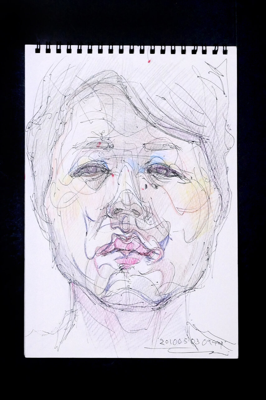 Contemporary artist SHINTAKU Tomoni's 2010/5/3 Self-portrait or pencil drawing