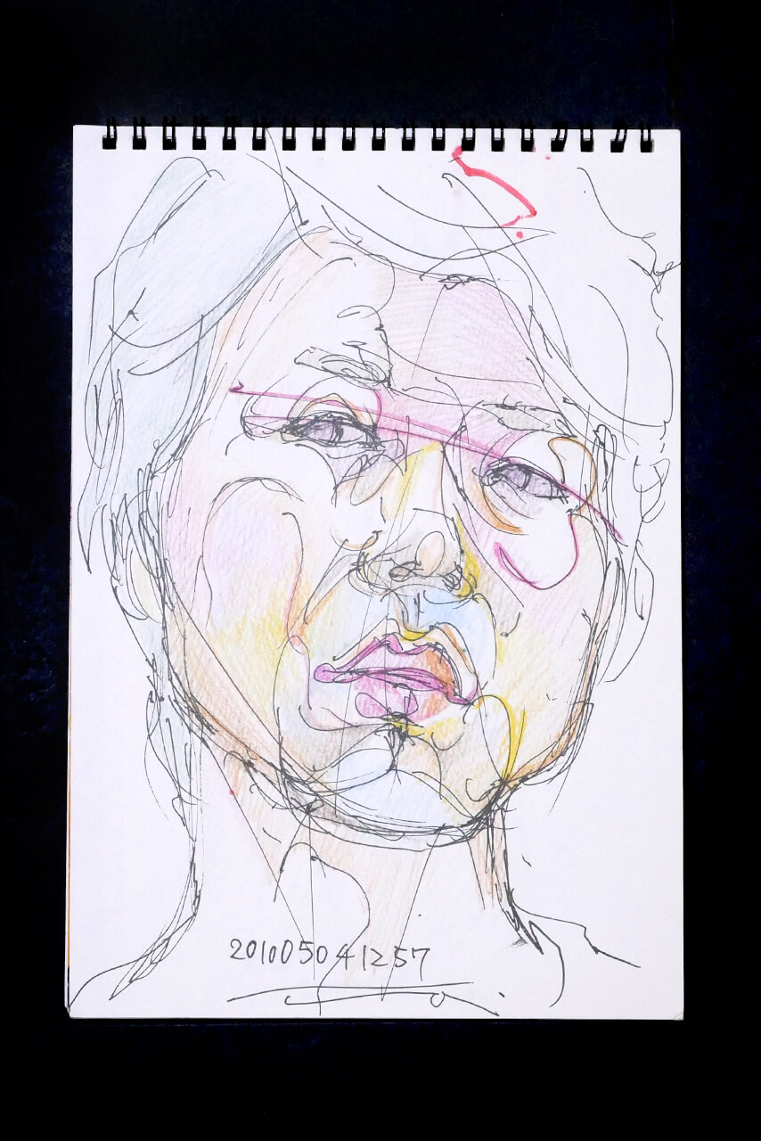 Contemporary artist SHINTAKU Tomoni's 2010/5/4 Self-portrait or pencil drawing