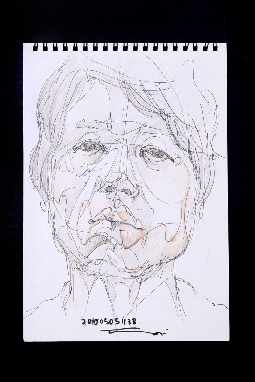 Contemporary artist SHINTAKU Tomoni's 2010/5/5 Self-portrait or pencil drawing