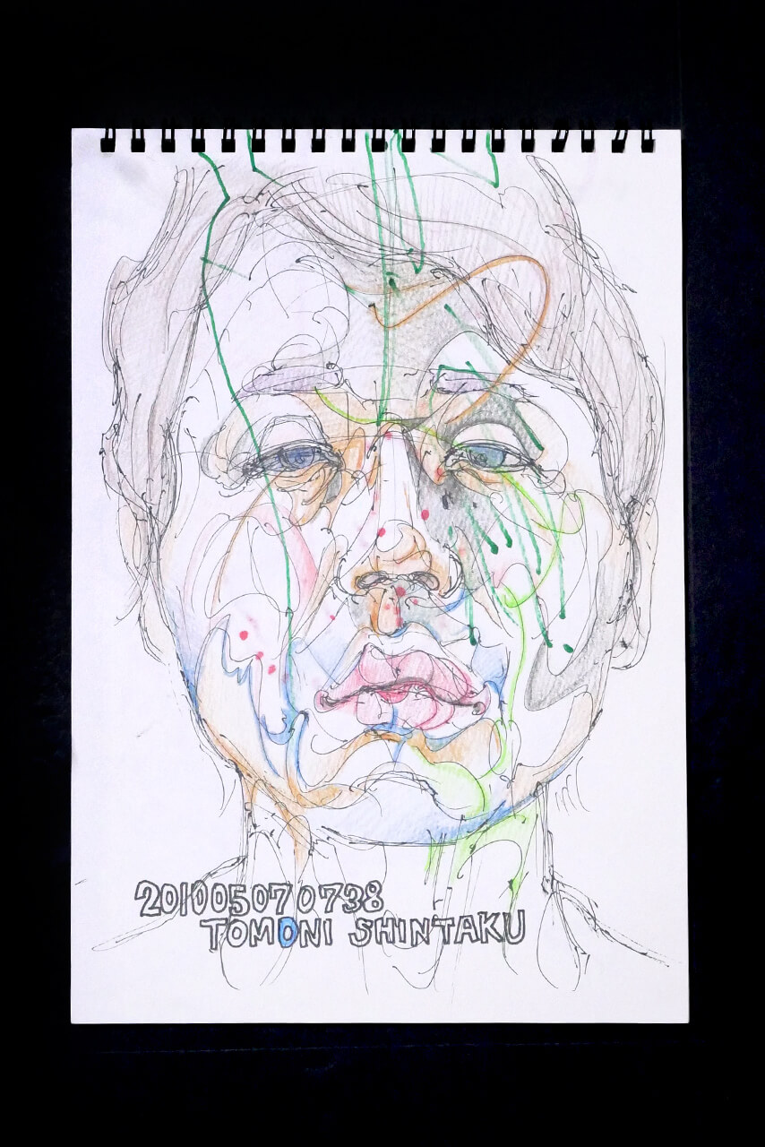 Contemporary artist SHINTAKU Tomoni's 2010/5/7 Self-portrait or pencil drawing