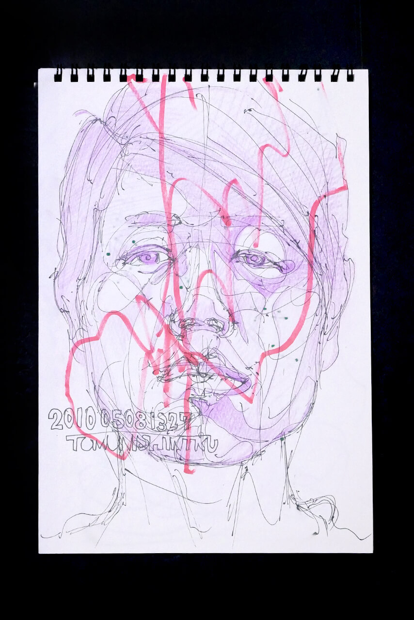 Contemporary artist SHINTAKU Tomoni's 2010/5/8 Self-portrait or pencil drawing
