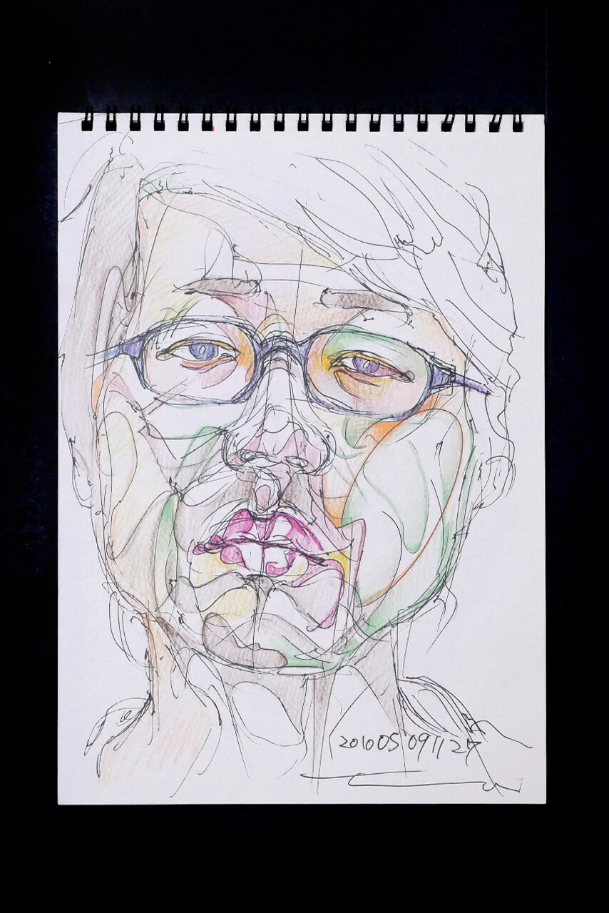Contemporary artist SHINTAKU Tomoni's 2010/5/9 Self-portrait or pencil drawing