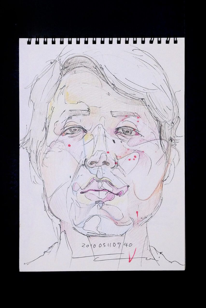 Contemporary artist SHINTAKU Tomoni's 2010/5/11 Self-portrait or pencil drawing