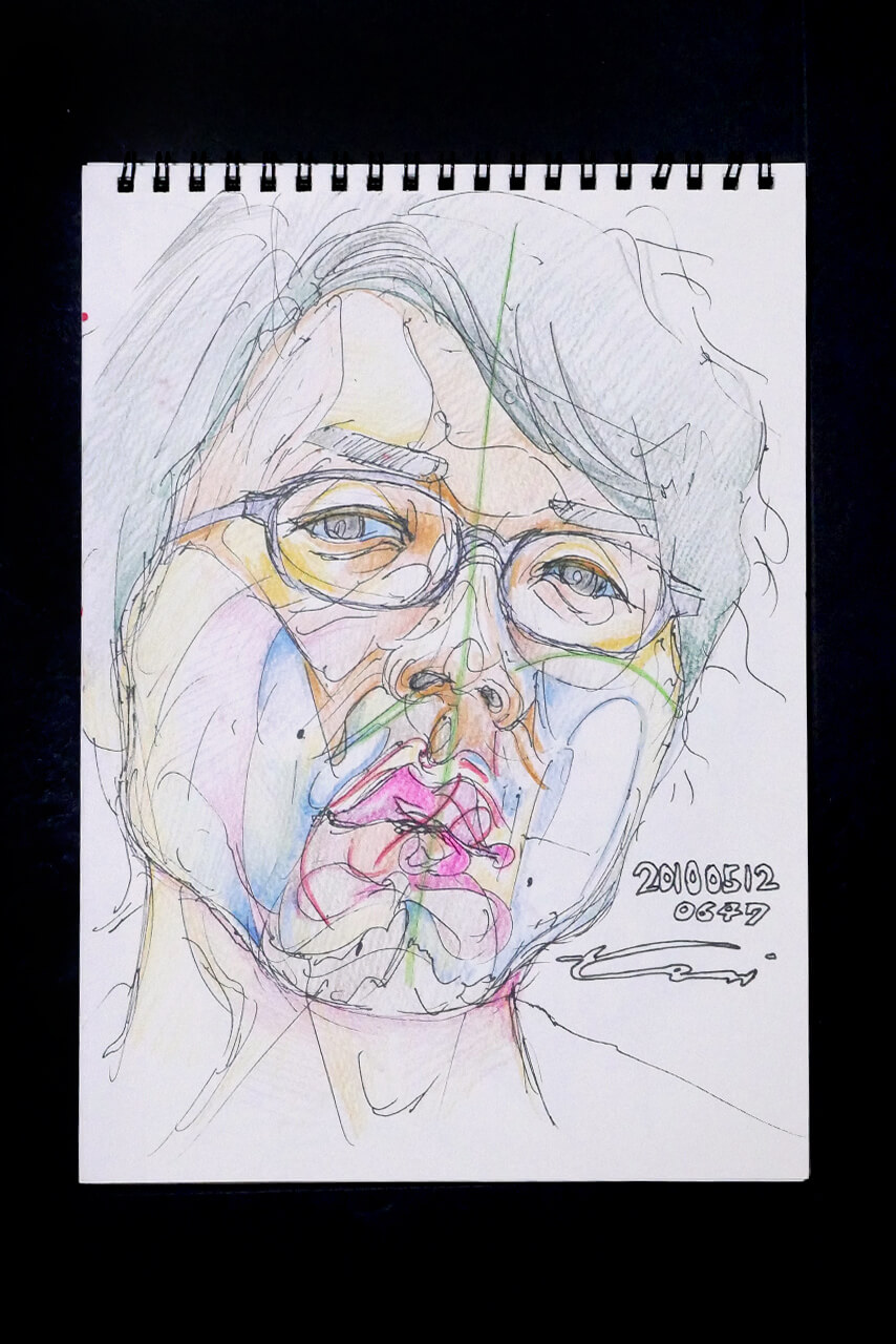 Contemporary artist SHINTAKU Tomoni's 2010/5/12 Self-portrait or pencil drawing
