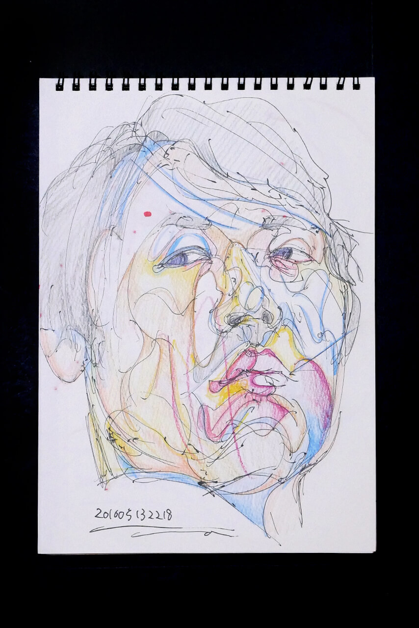Contemporary artist SHINTAKU Tomoni's 2010/5/13 Self-portrait or pencil drawing