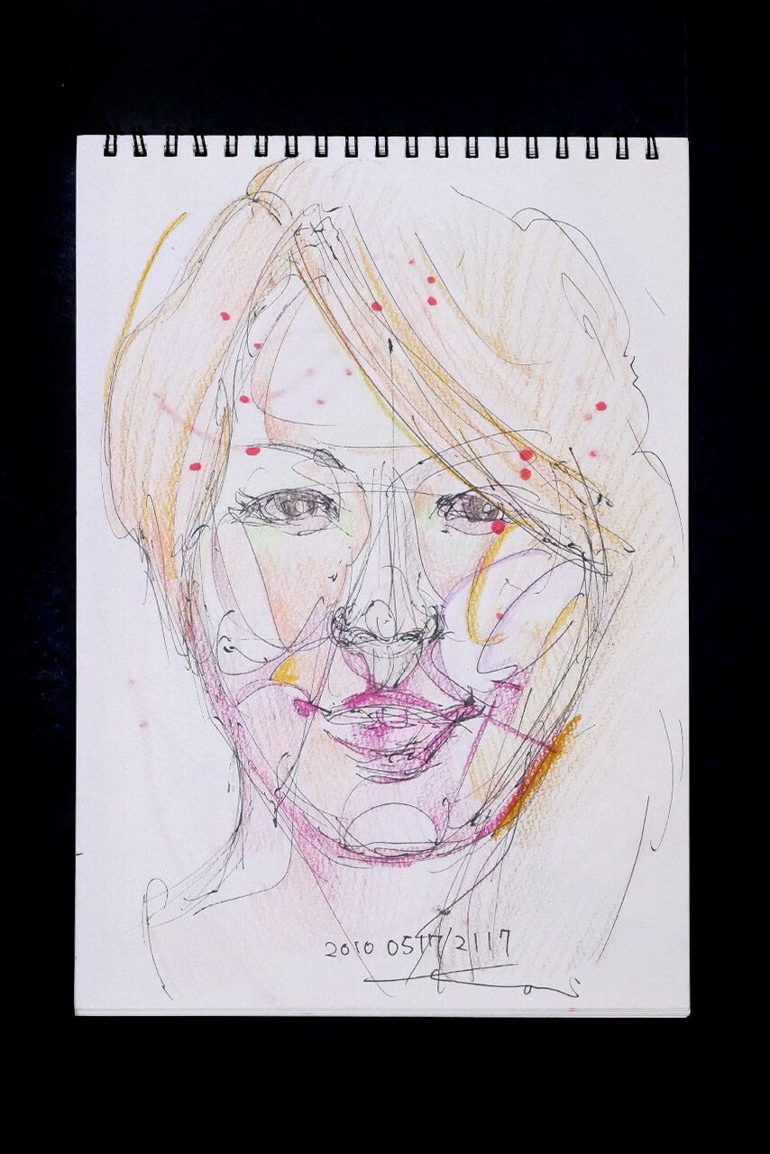 Contemporary artist SHINTAKU Tomoni's 2010/5/17 Self-portrait or pencil drawing