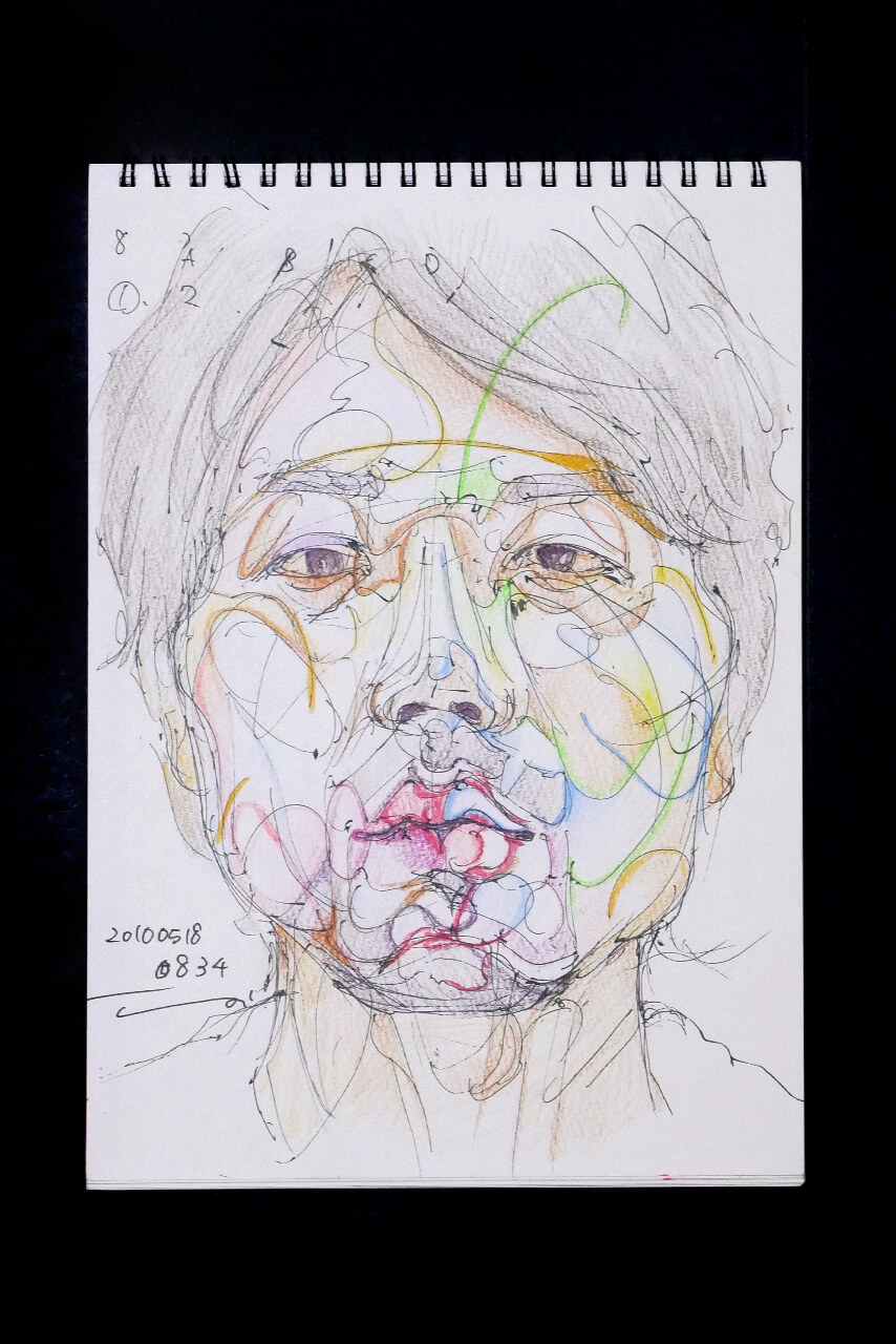 Contemporary artist SHINTAKU Tomoni's 2010/5/18 Self-portrait or pencil drawing
