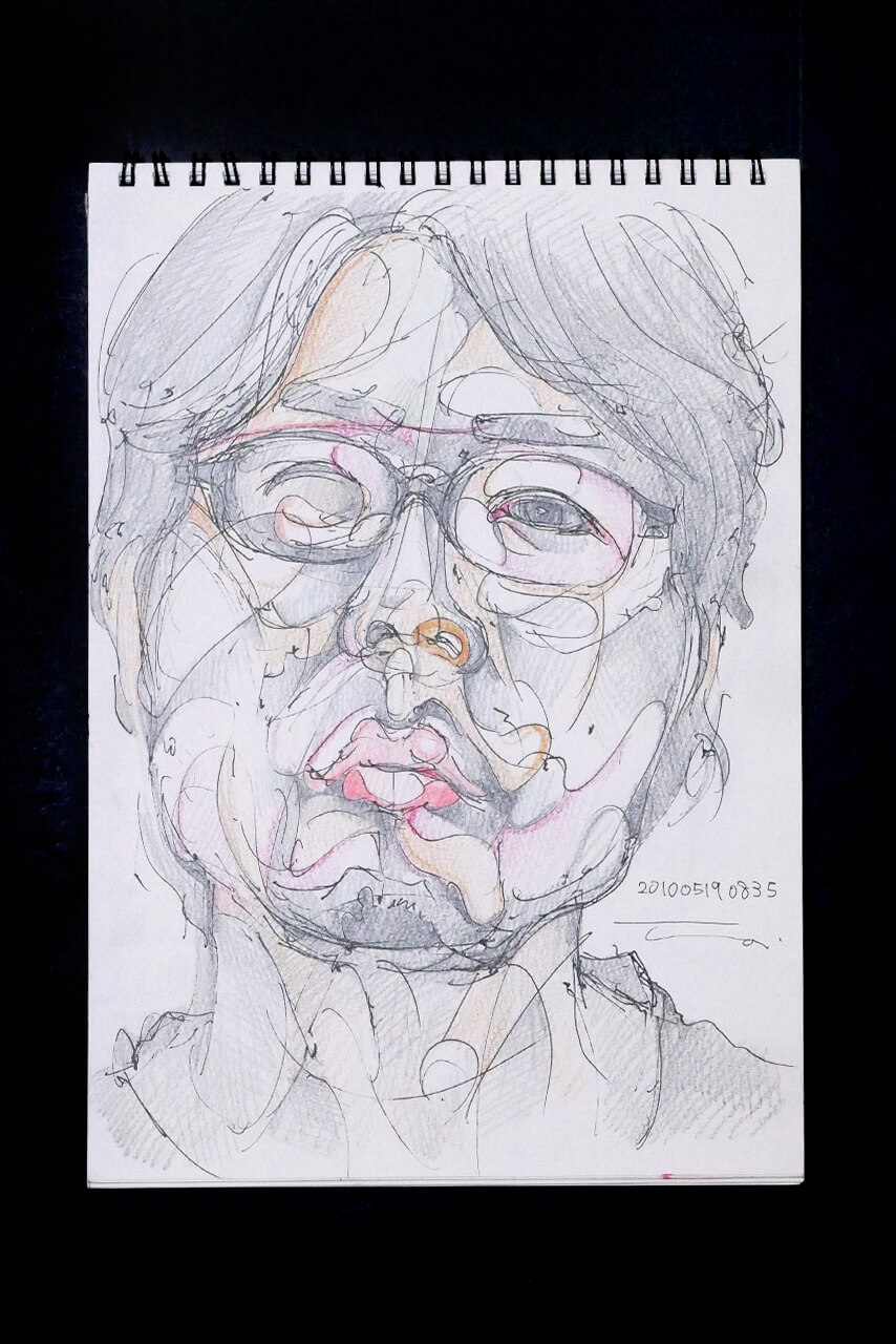 Contemporary artist SHINTAKU Tomoni's 2010/5/19 Self-portrait or pencil drawing