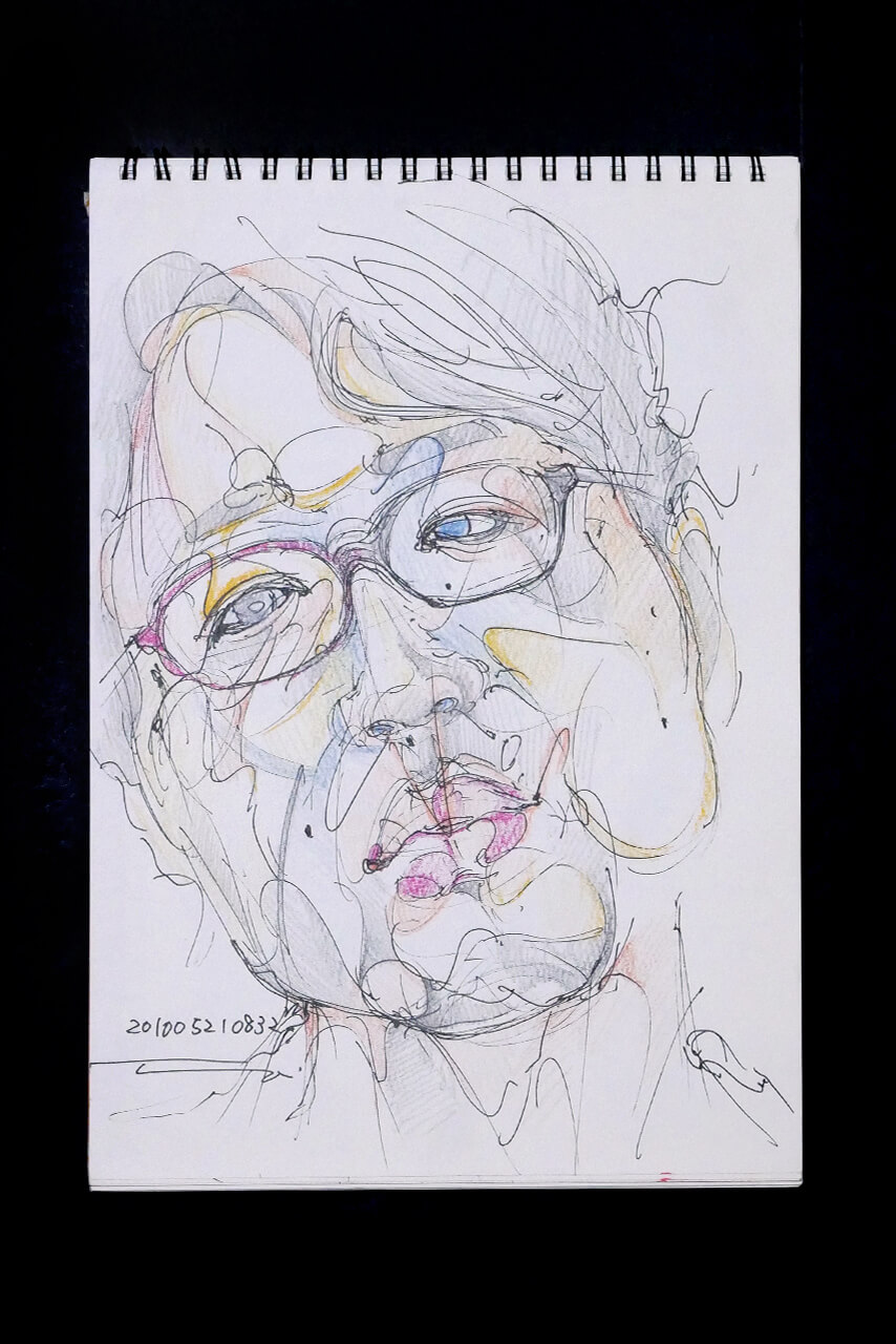 Contemporary artist SHINTAKU Tomoni's 2010/5/21 Self-portrait or pencil drawing