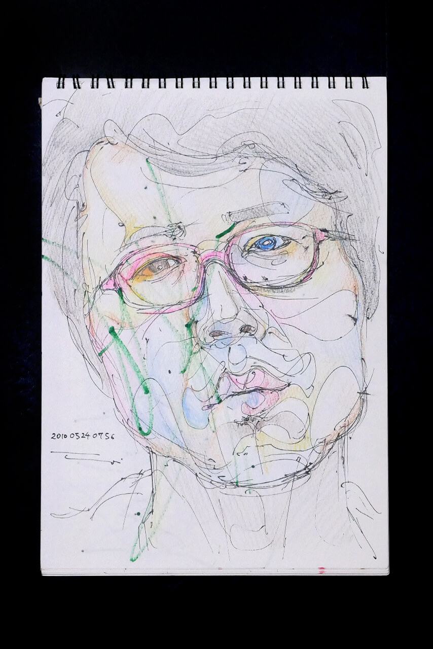 Contemporary artist SHINTAKU Tomoni's 2010/5/24 Self-portrait or pencil drawing