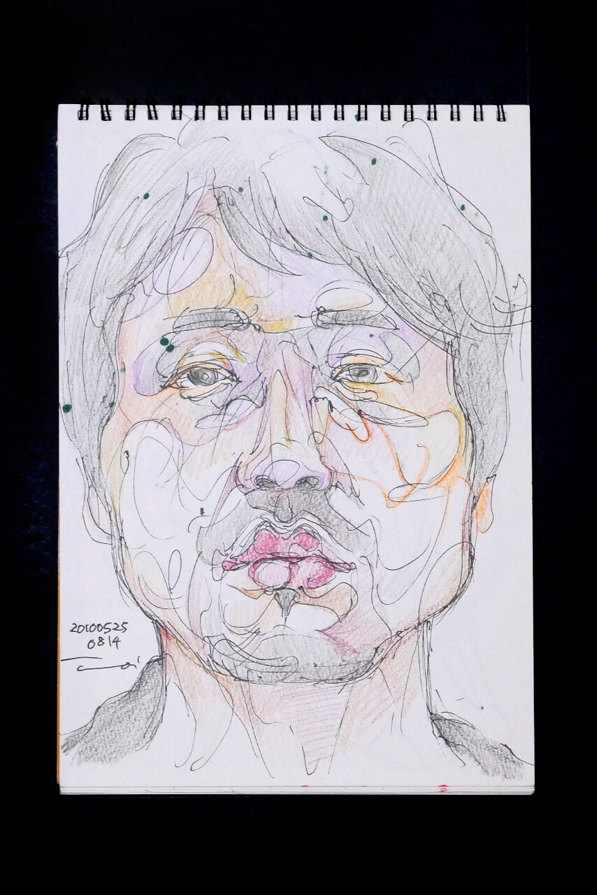 Contemporary artist SHINTAKU Tomoni's 2010/5/25 Self-portrait or pencil drawing