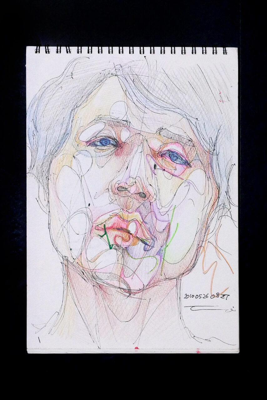 Contemporary artist SHINTAKU Tomoni's 2010/5/26 Self-portrait or pencil drawing