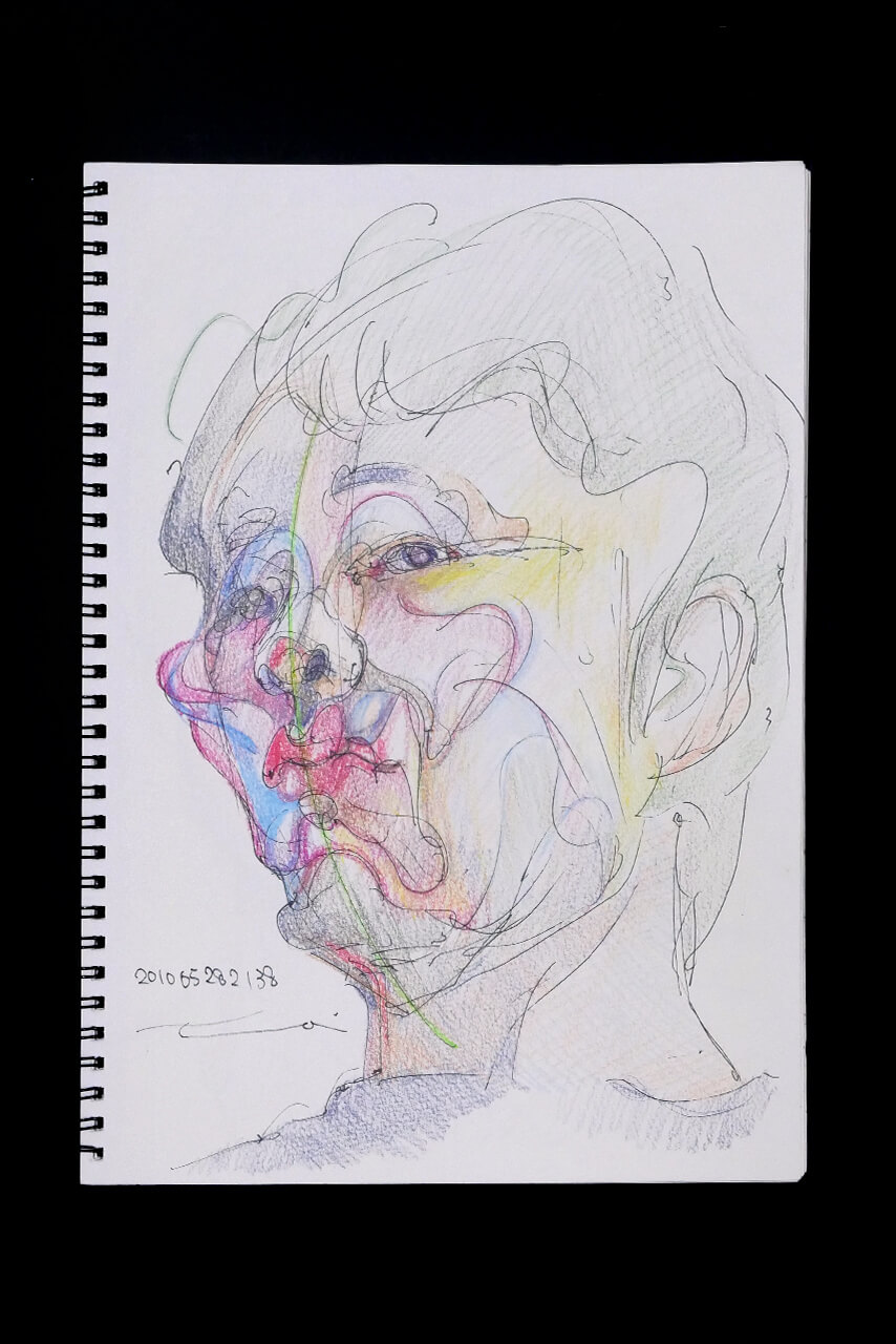 Contemporary artist SHINTAKU Tomoni's 2010/5/28 Self-portrait or pencil drawing