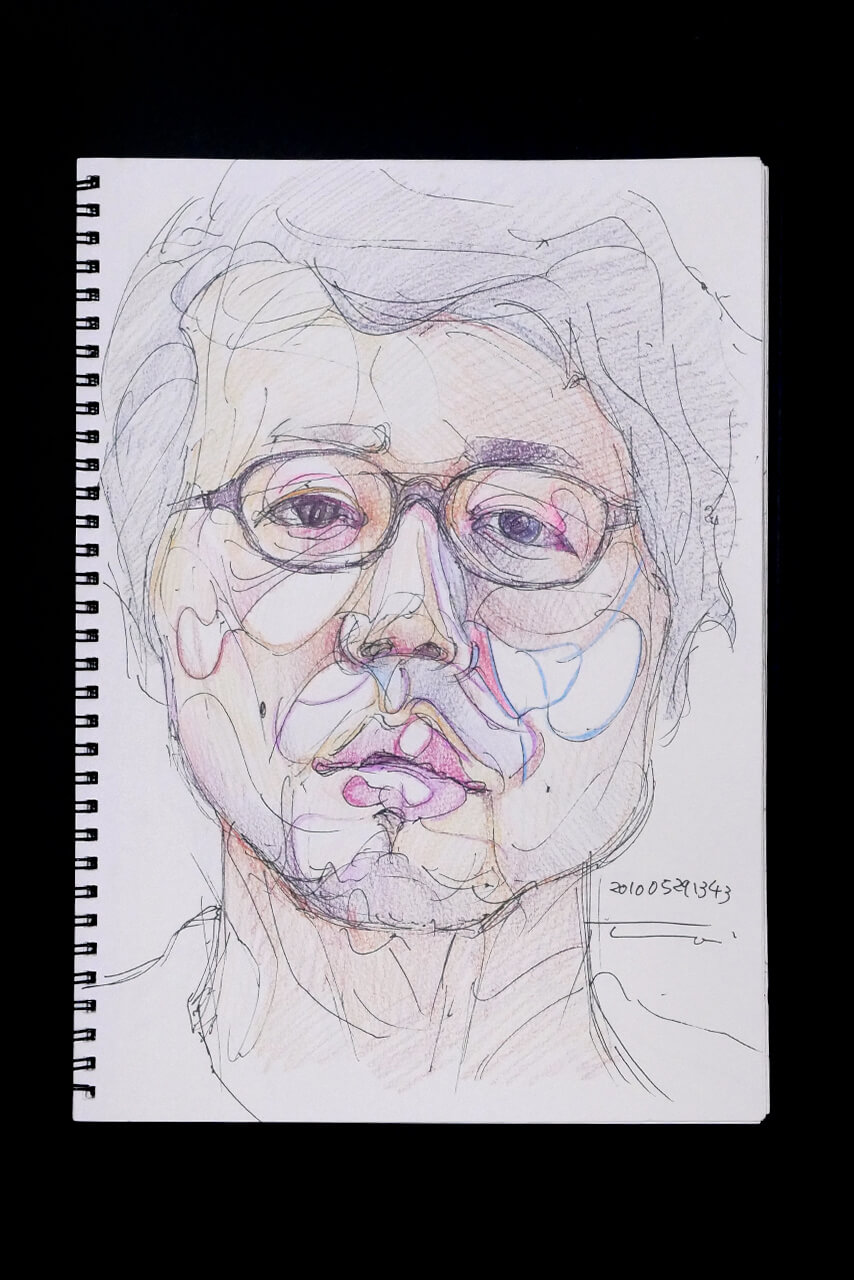 Contemporary artist SHINTAKU Tomoni's 2010/5/29 Self-portrait or pencil drawing