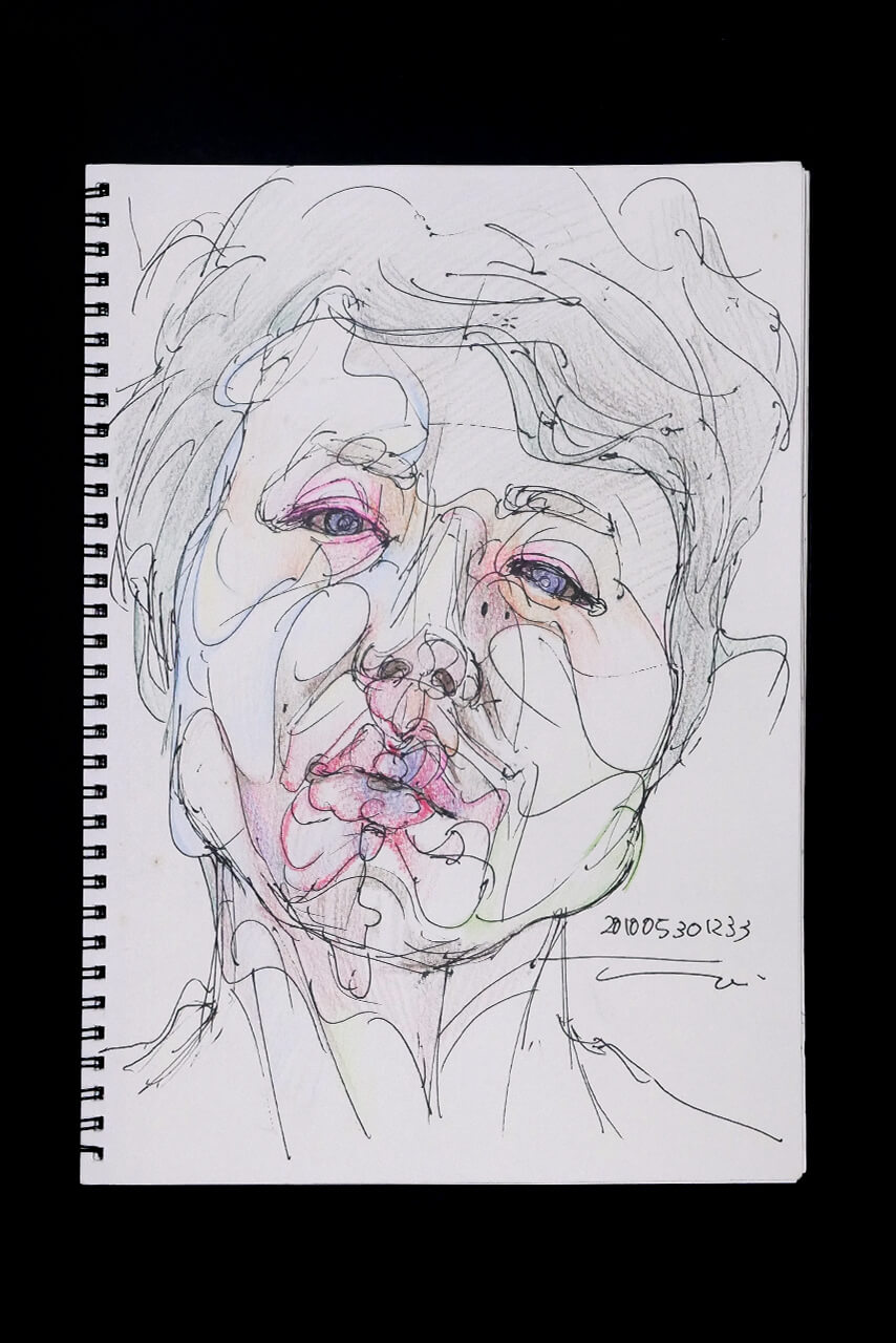 Contemporary artist SHINTAKU Tomoni's 2010/5/30 Self-portrait or pencil drawing