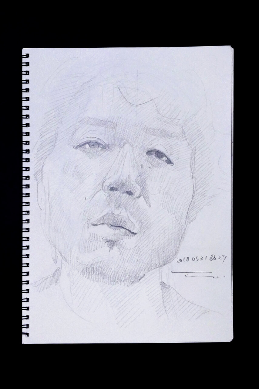 Contemporary artist SHINTAKU Tomoni's 2010/5/31 Self-portrait or pencil drawing