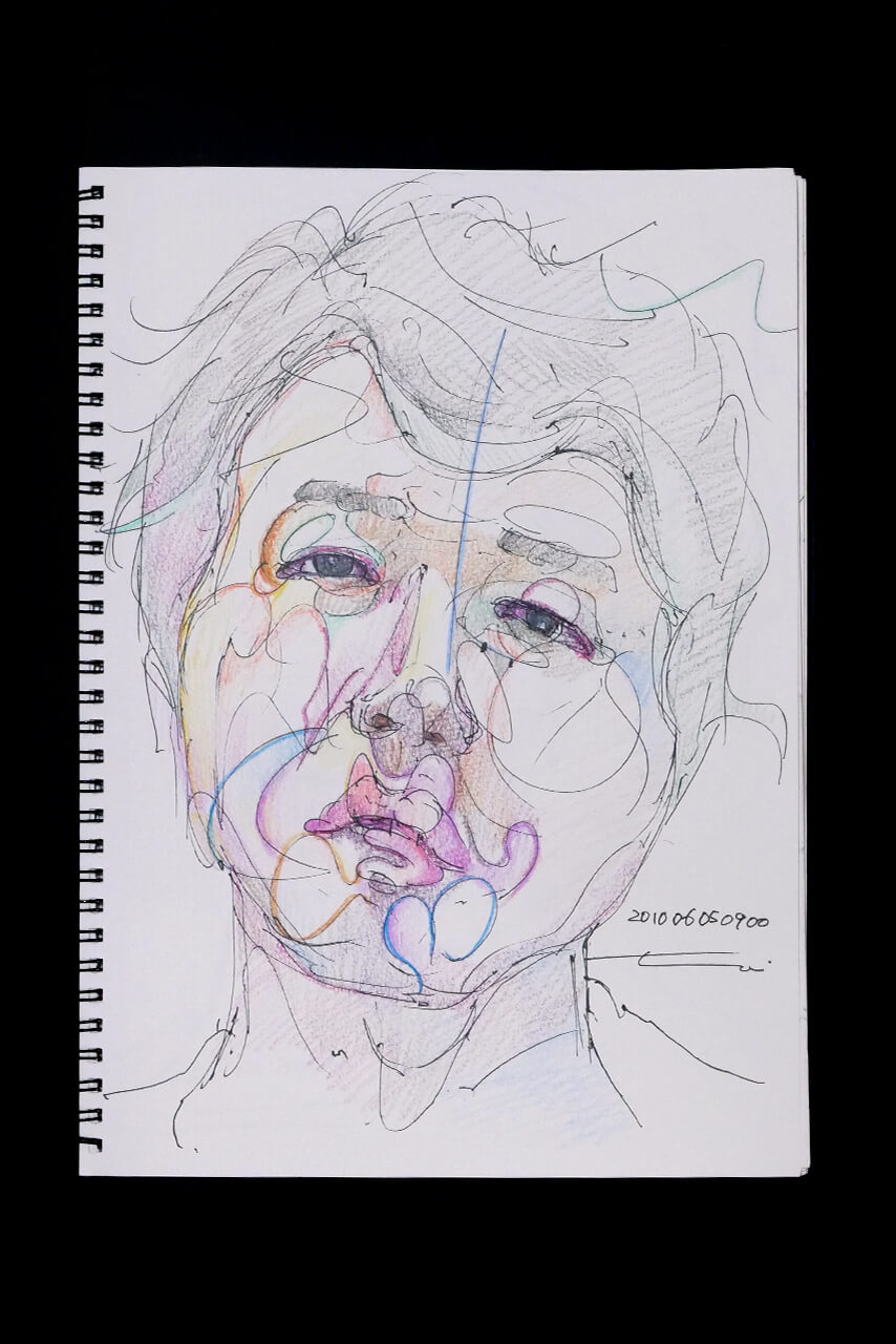 Contemporary artist SHINTAKU Tomoni's 2010/6/5 Self-portrait or pencil drawing