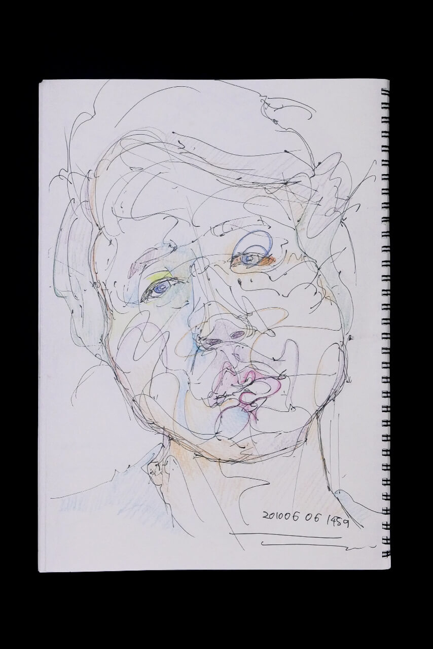 Contemporary artist SHINTAKU Tomoni's 2010/6/6 Self-portrait or pencil drawing