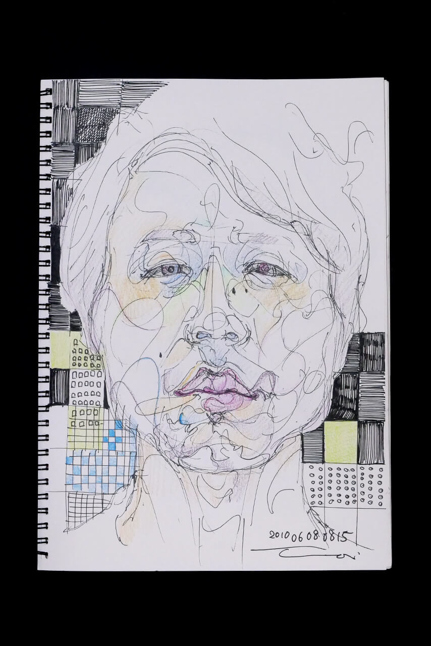 Contemporary artist SHINTAKU Tomoni's 2010/6/8 Self-portrait or pencil drawing