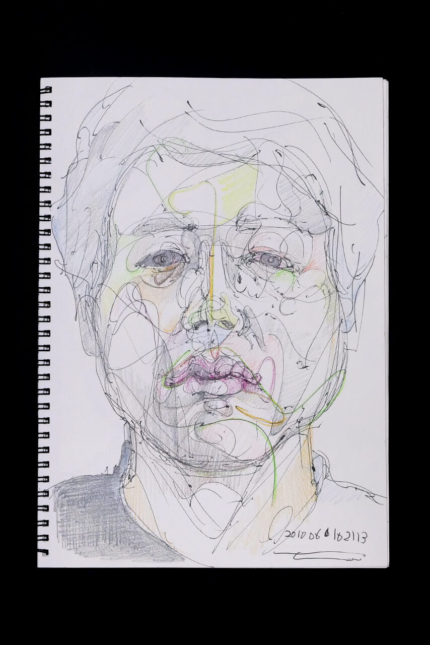 Contemporary artist SHINTAKU Tomoni's 2010/6/10 Self-portrait or pencil drawing