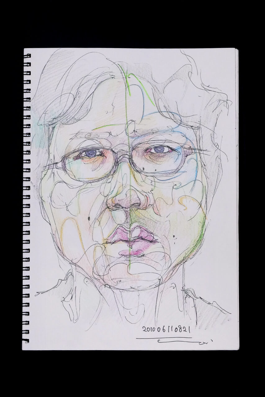 Contemporary artist SHINTAKU Tomoni's 2010/6/11 Self-portrait or pencil drawing