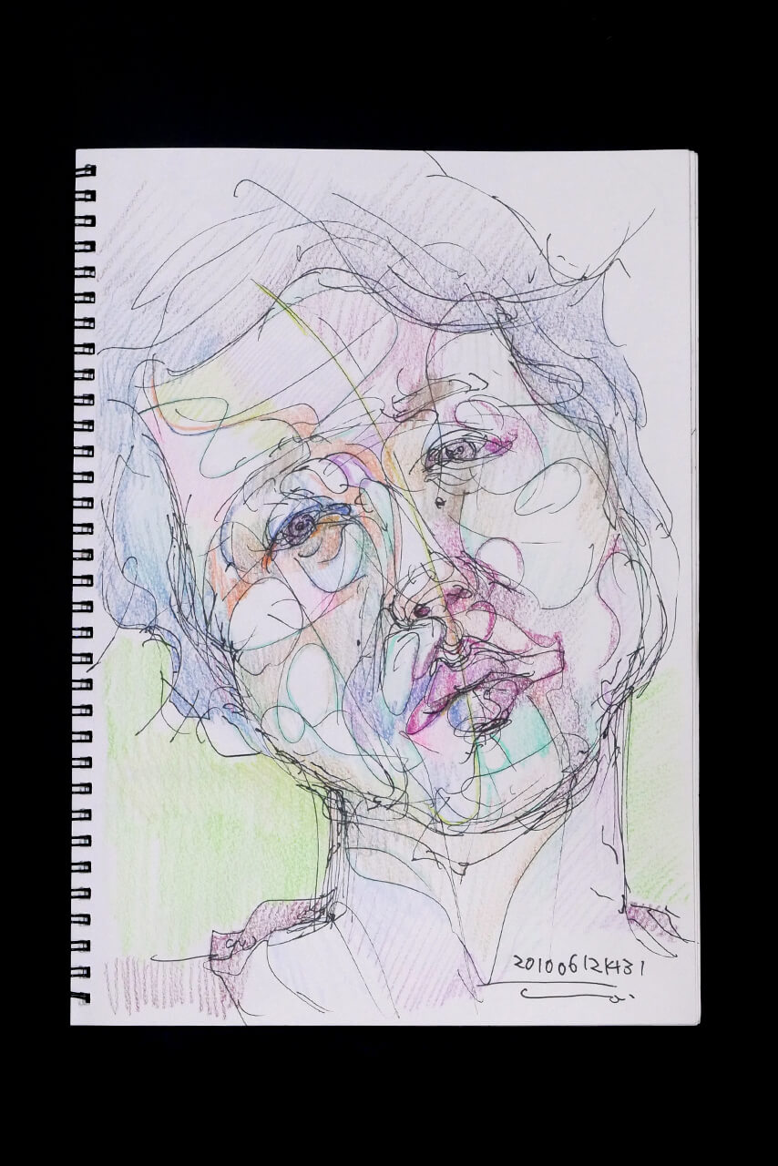 Contemporary artist SHINTAKU Tomoni's 2010/6/12 Self-portrait or pencil drawing