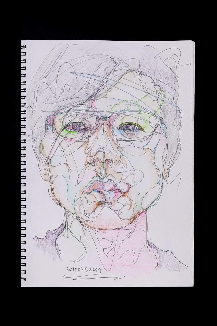 Contemporary artist SHINTAKU Tomoni's 2010/6/15 Self-portrait or pencil drawing