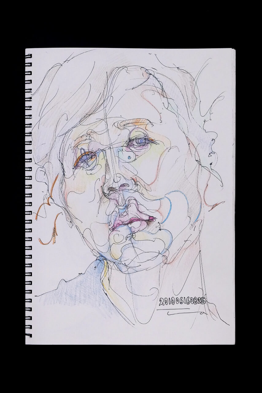 Contemporary artist SHINTAKU Tomoni's 2010/6/16 Self-portrait or pencil drawing