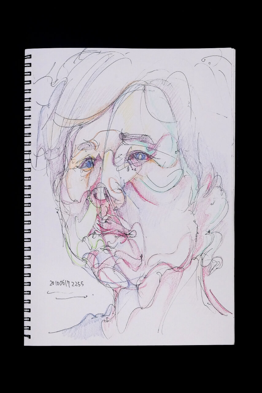 Contemporary artist SHINTAKU Tomoni's 2010/6/17 Self-portrait or pencil drawing