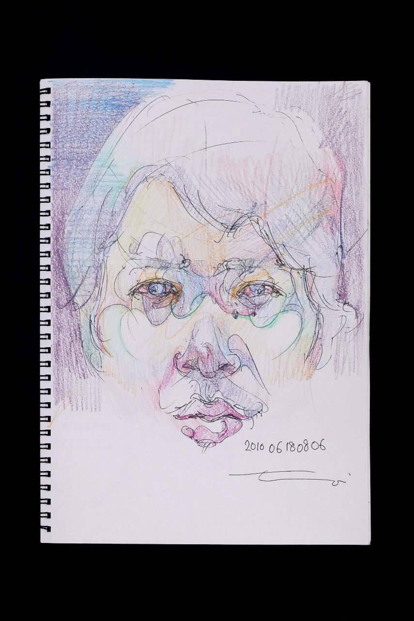 Contemporary artist SHINTAKU Tomoni's 2010/6/18 Self-portrait or pencil drawing