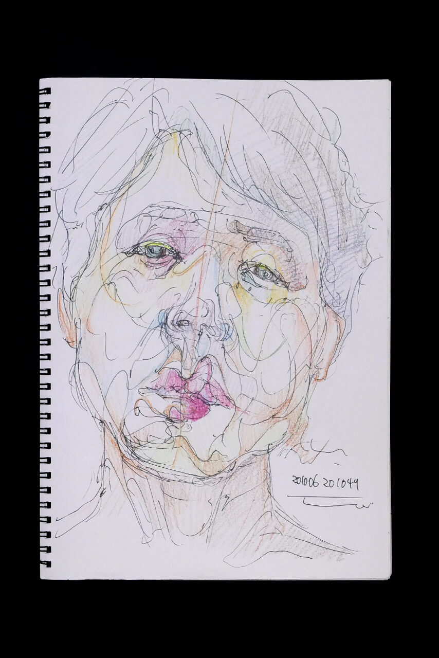 Contemporary artist SHINTAKU Tomoni's 2010/6/20 Self-portrait or pencil drawing