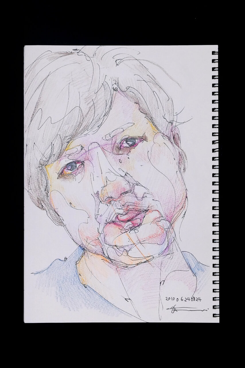 Contemporary artist SHINTAKU Tomoni's 2010/6/24 Self-portrait or pencil drawing