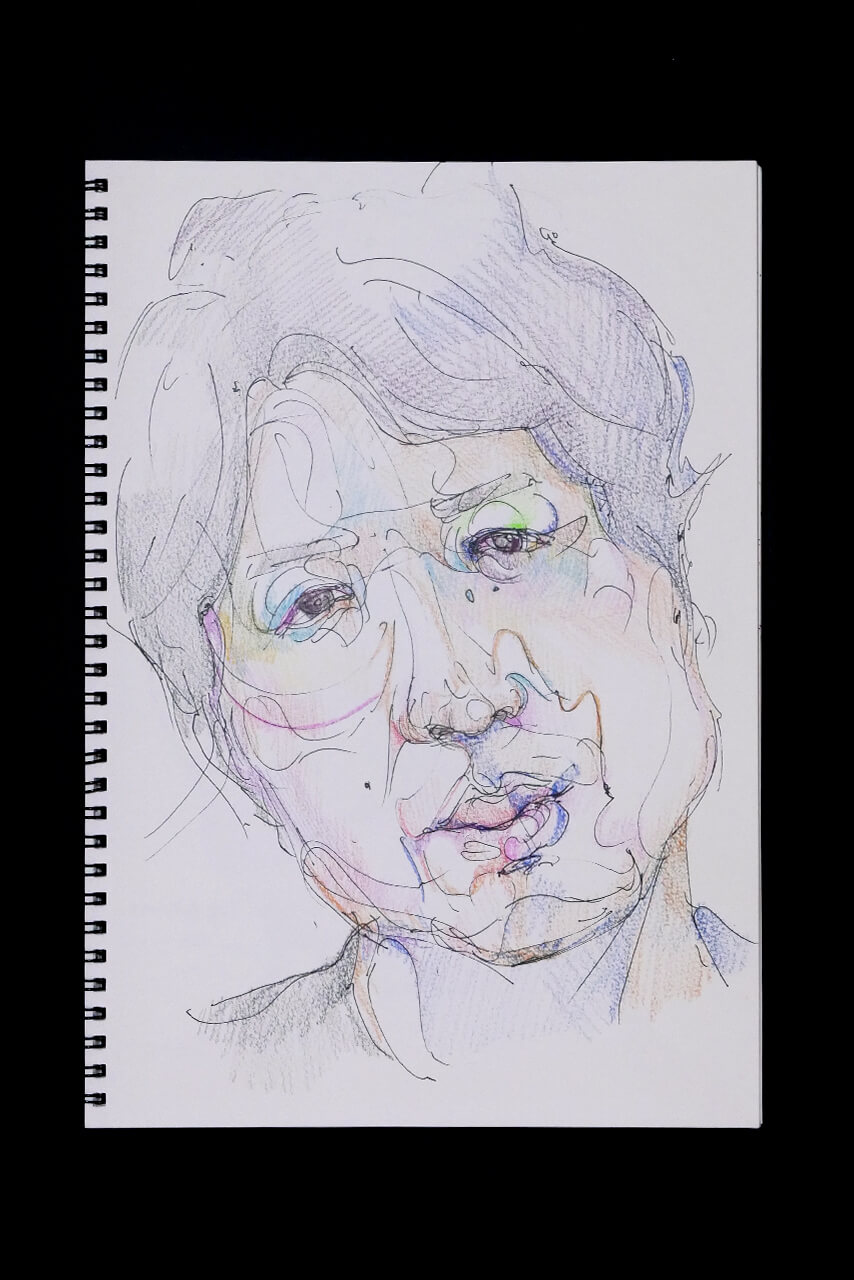 Contemporary artist SHINTAKU Tomoni's 2010/6/27 Self-portrait or pencil drawing