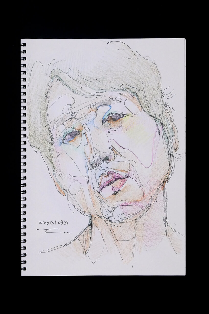 Contemporary artist SHINTAKU Tomoni's 2010/7/1 Self-portrait or pencil drawing