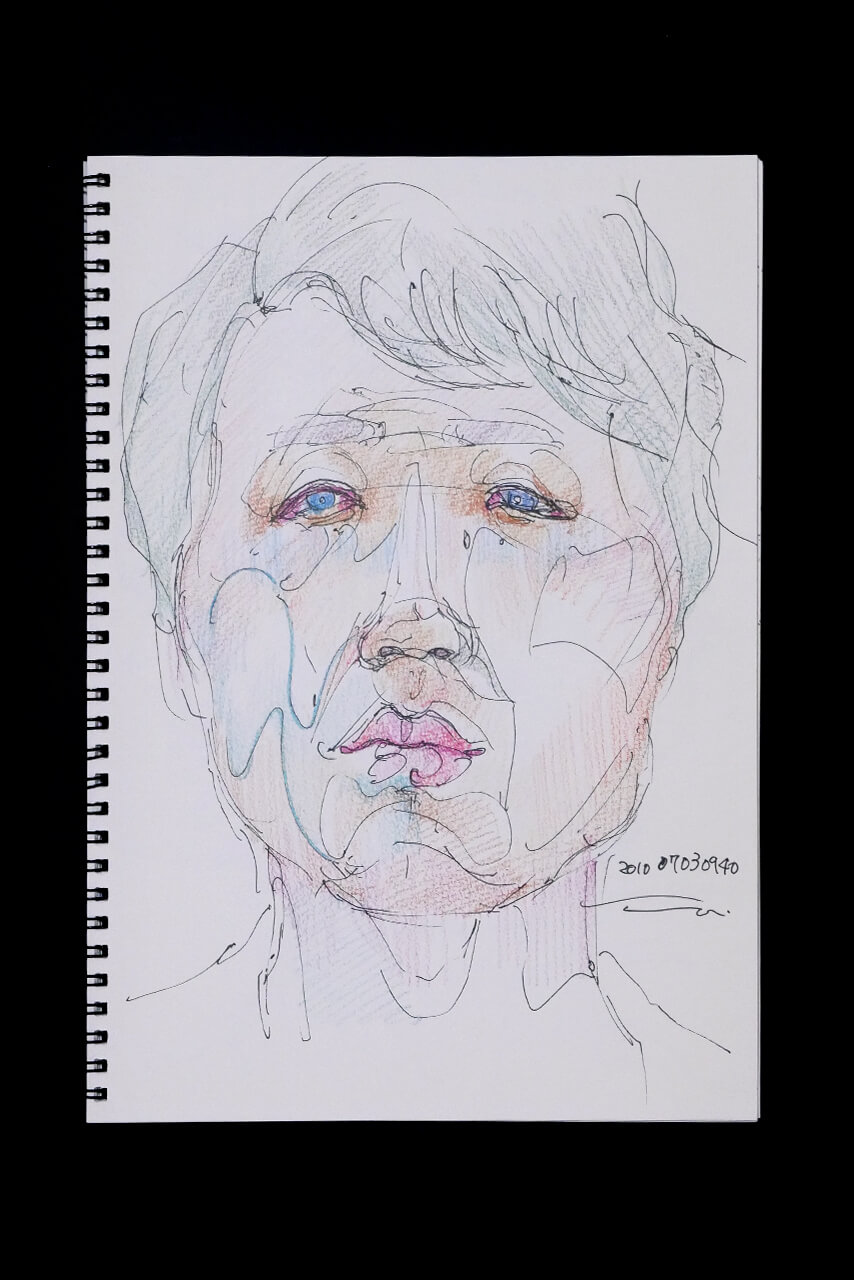 Contemporary artist SHINTAKU Tomoni's 2010/7/3 Self-portrait or pencil drawing