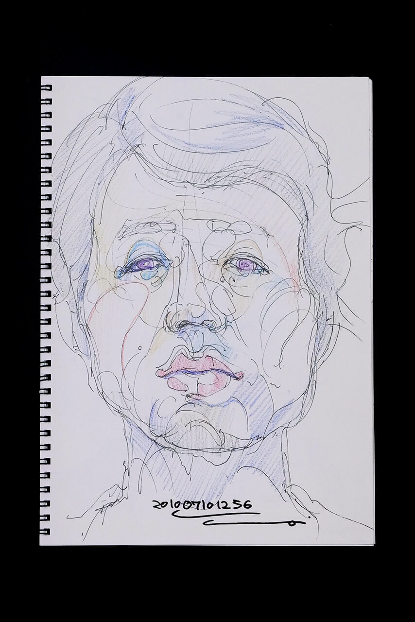 Contemporary artist SHINTAKU Tomoni's 2010/7/10 Self-portrait or pencil drawing