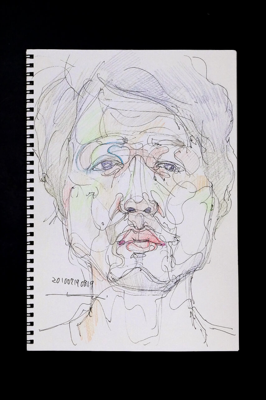 Contemporary artist SHINTAKU Tomoni's 2010/7/19 Self-portrait or pencil drawing
