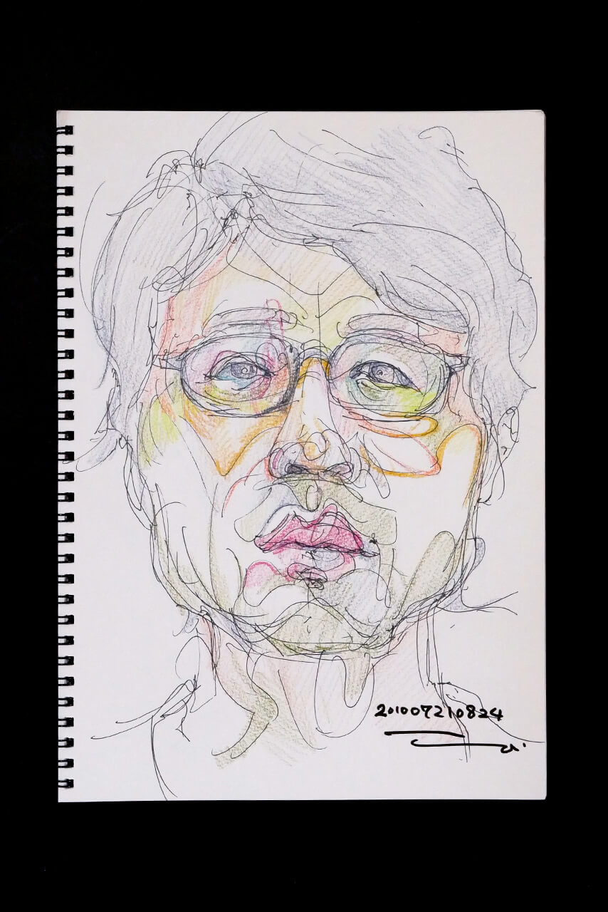 Contemporary artist SHINTAKU Tomoni's 2010/7/21 Self-portrait or pencil drawing