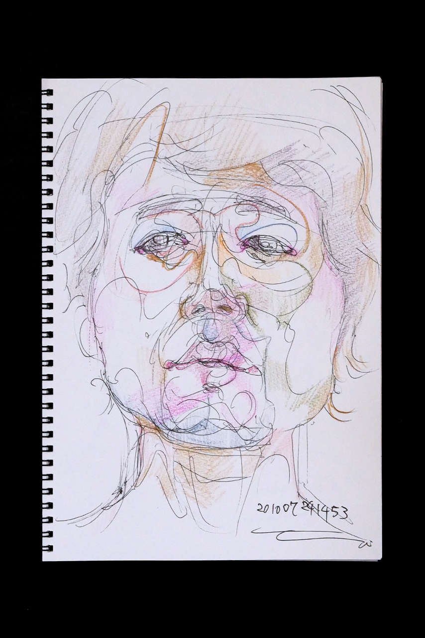 Contemporary artist SHINTAKU Tomoni's 2010/7/24 Self-portrait or pencil drawing